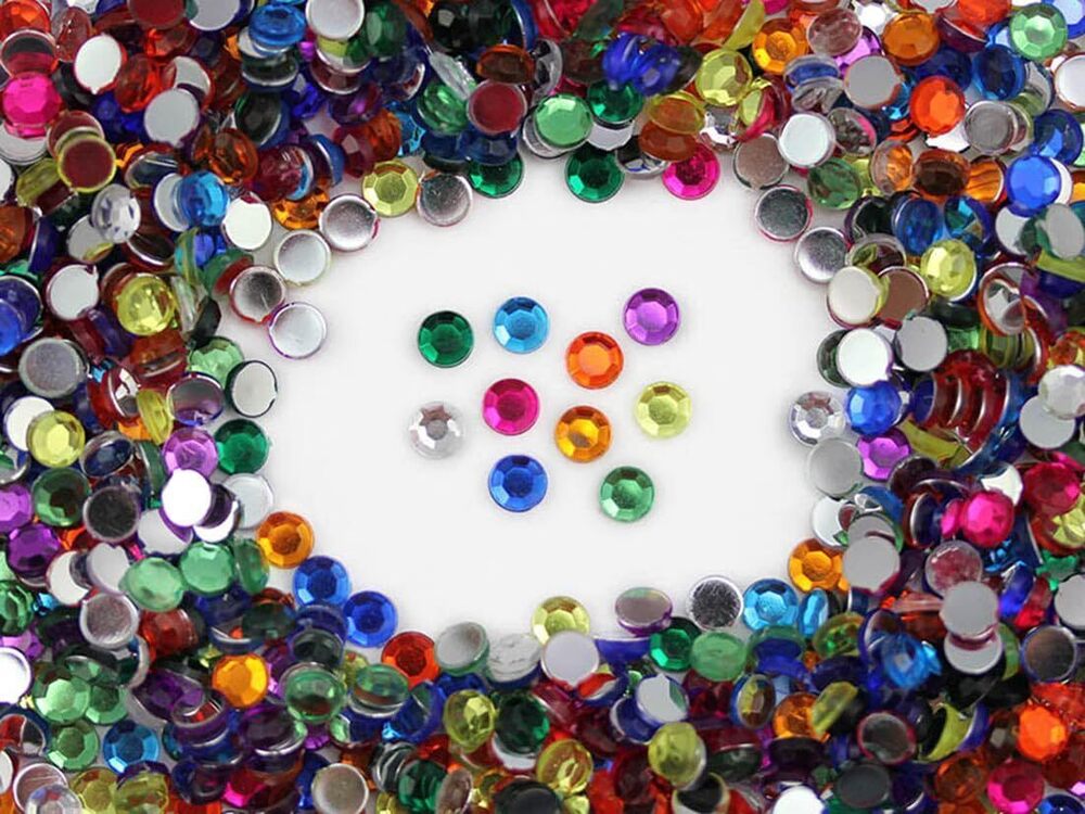 6354 240PCS SS48 11mm Assorted Flat Back Acrylic Rhinestones Plastic Gems